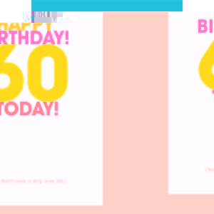 Unbranded Funny Birthday Cards - 60 Today!