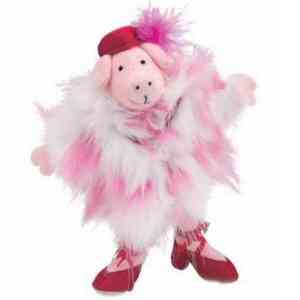The divine Fur Coat Piggy is a real show-stopper!! Ms Piggy is wearing a removable red silk-lined