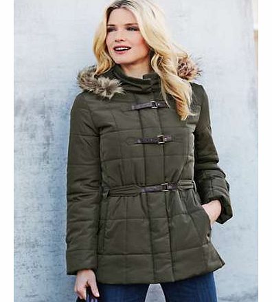 Unbranded Fur Trim Padded Coat