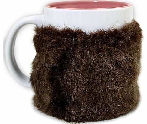 Furry Cup The Furry Cup is a ceramic mug with a furry mug warmer! It measures around 12 cm x 9.5 cm x 8 cm and is dishwasher and microwave safe without the warmer. The mug warmer can be hand washed and has a velcro fastening for easy removal. Ideal n
