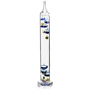 Unbranded Galileo Thermometer 43cm 7 Blue Temperature Globes