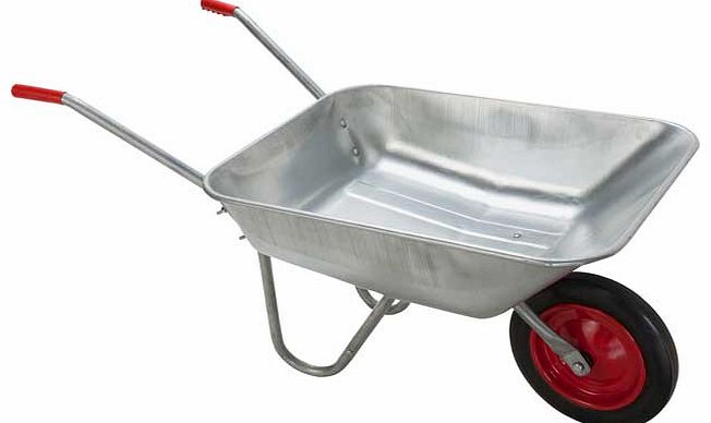 This wheelbarrow is perfect for helping you get rid of unwanted plants and items in your garden. The flat packed wheelbarrow is strong and sturdy with a galvanised steel frame and pan.. Galvanised steel frame and galvanised steel pan. Solid tyres.