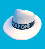 Gangster hat, white plastic