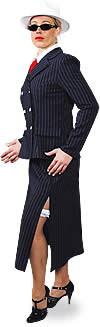 Dress to kill in this Lady Gangster suit. Why should only the men be ruthless criminals?  If you