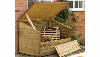 This Garden Chest by Rowlinson Garden Products features Shiplap wall construction and has a lifting 