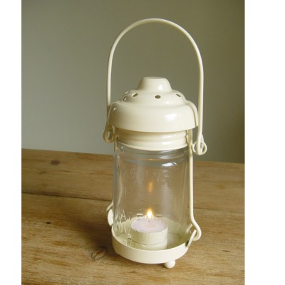 Set of 3 Cream garden lanterns - each lantern takes one t-lite - add a little magic to your garden