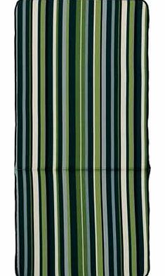 Adding that extra bit of comfort to your garden. this fantastically vibrant garden multi-position chair cushion will add to your relaxation on a fine Summers day. The vertical striped green. blue and white design. creates a modern flair. whilst the p