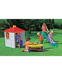 Unbranded Garden Playhouse and Slide Set
