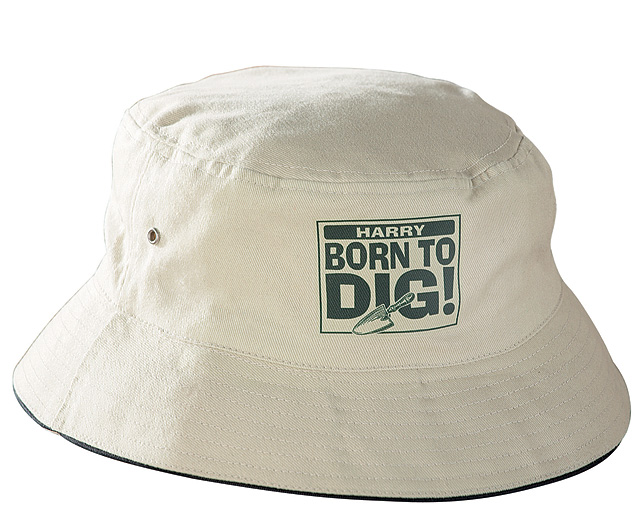 Unbranded Gardeners Bucket Hat - Stone - Med/Lge - Head Gardener - Personalised