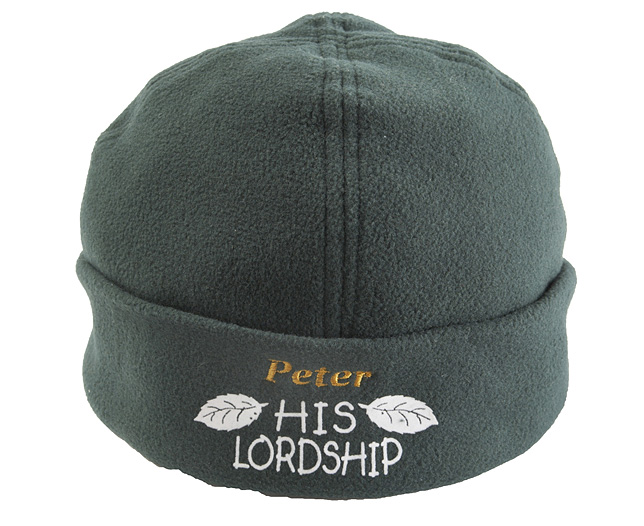 Unbranded Gardeners Fleece Beanie Hat - One Size - His Lordship - Personalised