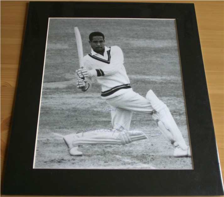 GARFIELD SOBERS SIGNED and MOUNTED B/W PHOTO -