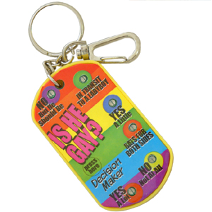 Unbranded Gay Decision Maker Keyring - Is He Gay?
