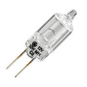 The GE 10w capsule white halogen light bulb, with a lifespan of up to 1.5 years, creates a bright li