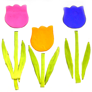 Unbranded Gel Gems Window Clings - Tulips