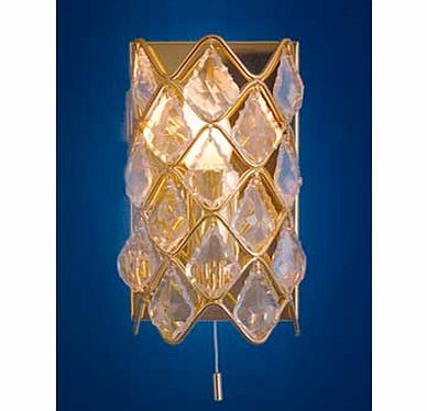 Unbranded Gem Crystal Wall Light - Gold
