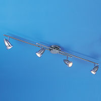 Gemini 4 Light H Bar Spotlight Granite and Chrome Effect