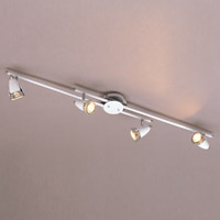 Gemini 4 Light H Bar Spotlight White with Polished Chrome Trim