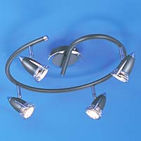 Gemini 4 Light Spiral Spotlight Granite and Chrome Effect