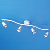 Gemini 4 Light Wave Spotlight White with Polished Chrome Trim
