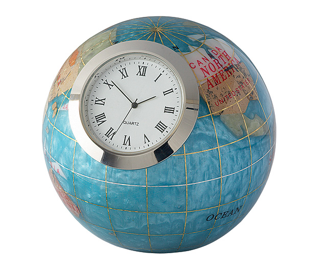 Unbranded Gemstone Globe Clock Turquoise