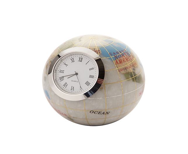 Unbranded Gemstone Globe Clock White Mother of Pearl