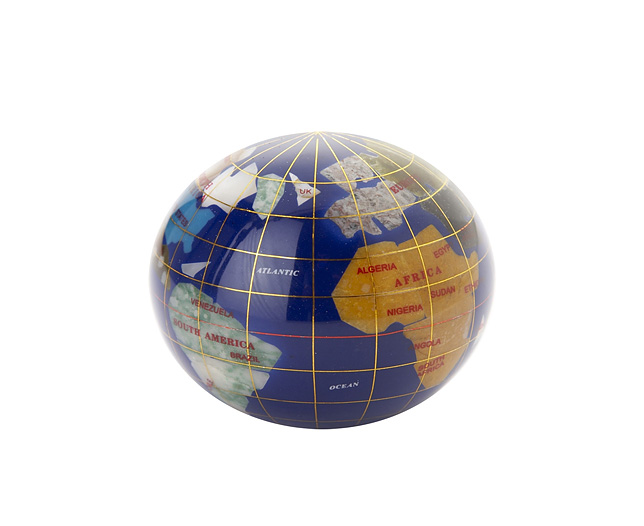 Unbranded Gemstone Globe Paperweight Navy Blue Lapis