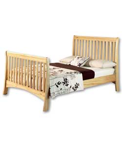 Natural pine frame. Pine slats. Gauge deluxe sprung mattress.Overall size (H)120, (W)140, (L)214.5