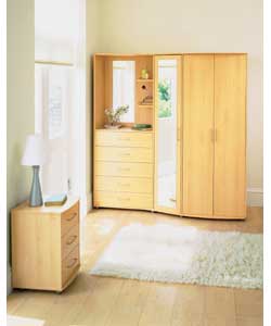 Genoa Beech Bedroom in a Box; Fitment and 3 Drawer Chest