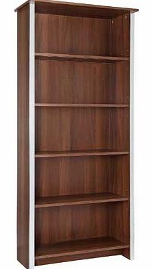 Both stylish and contemporary. the walnut effect Genova bookcase features sleek. sturdy surfaces and shiny. chrome effect edges giving a bold finish to a modern home. With three adjustable shelves. you will be able to accommodate all of your books no
