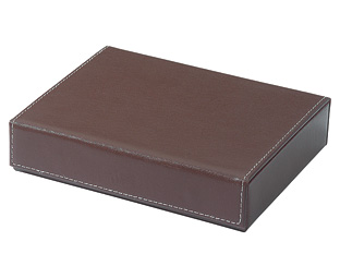 Unbranded Gentlemans Leather Organiser Box - Brown Plain