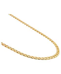 Gents Gold Plated Silver Solid 3/4oz Curb Chain