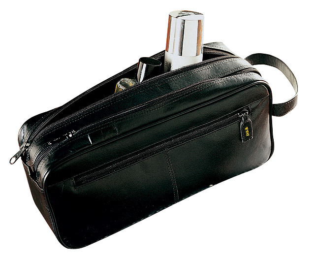 Unbranded Gents Leather Washbag - Personalised