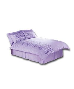 Geo Collection King Size Duvet Cover Set - Lilac