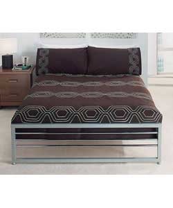 Geo King Size Duvet Cover Set - Chocolate