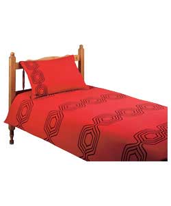 Geo Single Duvet Cover Set - Red