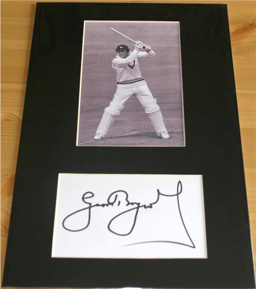 Excellent signature of former England Test batsman Geoff Boycott - hand signed in black pen. The