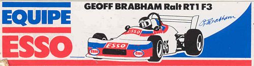 Geoff Brabham Equipe Esso Ralt RT1 F3 Sticker (15cm x 4cm)