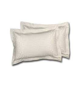 Geometric Jacquard Collection Oxford Pillowcase - Cream.