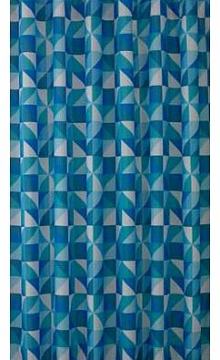 Unbranded Geometric Pattern Shower Curtain - Blue