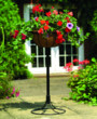 The Georgian jardiniere is an elegant single basket planter with a black wrought iron crackle finish