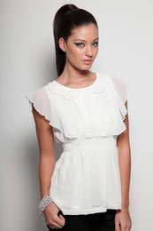 Unbranded Georgie Peter Pan Collar Chiffon Blouse