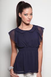 Unbranded Georgie Sleeve Sheered Waist Blouse