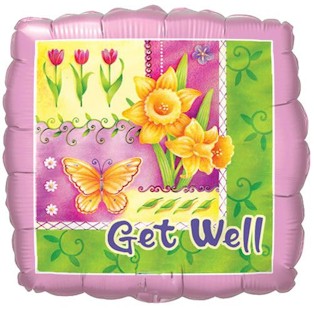 Get Well Flower Garden 18 Foil Balloon In a Box