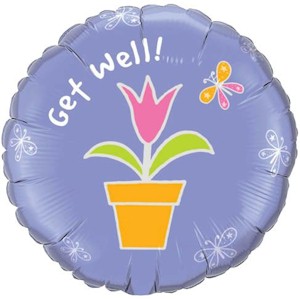 Send this cheerful balloon to wish somebody Get Well.  The helium-filled Qualatex quality foil