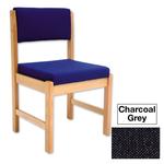 GGI Traditional Wooden-Frame Office/Reception Side Chair - Charcoal Grey