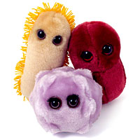 Infectiously cute and highly huggable, Microbes are modelled on the nasty little bugs that float aro