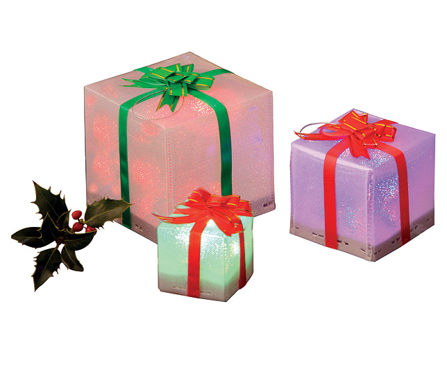 Unbranded Gift Box Design LED Colour Changing lights (set of 3) Offer