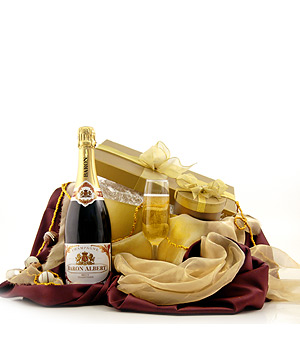 Baron Albert NV Brut Champagne 75clFinest Belgian Truffle Chocolates in Presentation Gift Box 210gLi