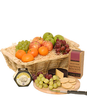 Unbranded Gift Hamper - Fruit Basket With Cheese and Crackers