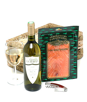 Unbranded Gift Hamper - Salmon and Wine Hamper